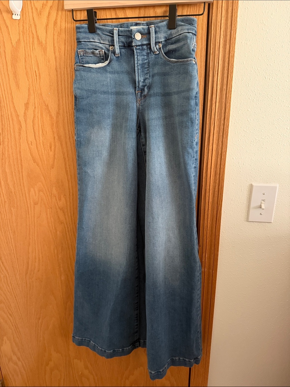 Good American Light Blue Flare Jeans